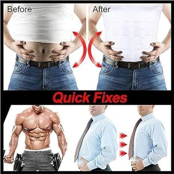 (2-Pack) Body Shaping Tank Top - Shapewear for Men - Abdomen Slimming XXL *NEW* - Picture 6 of 6